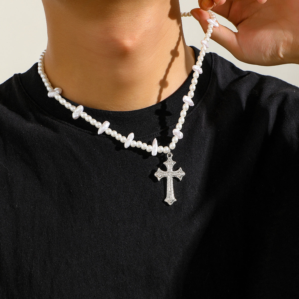 Pearl Cross Necklace