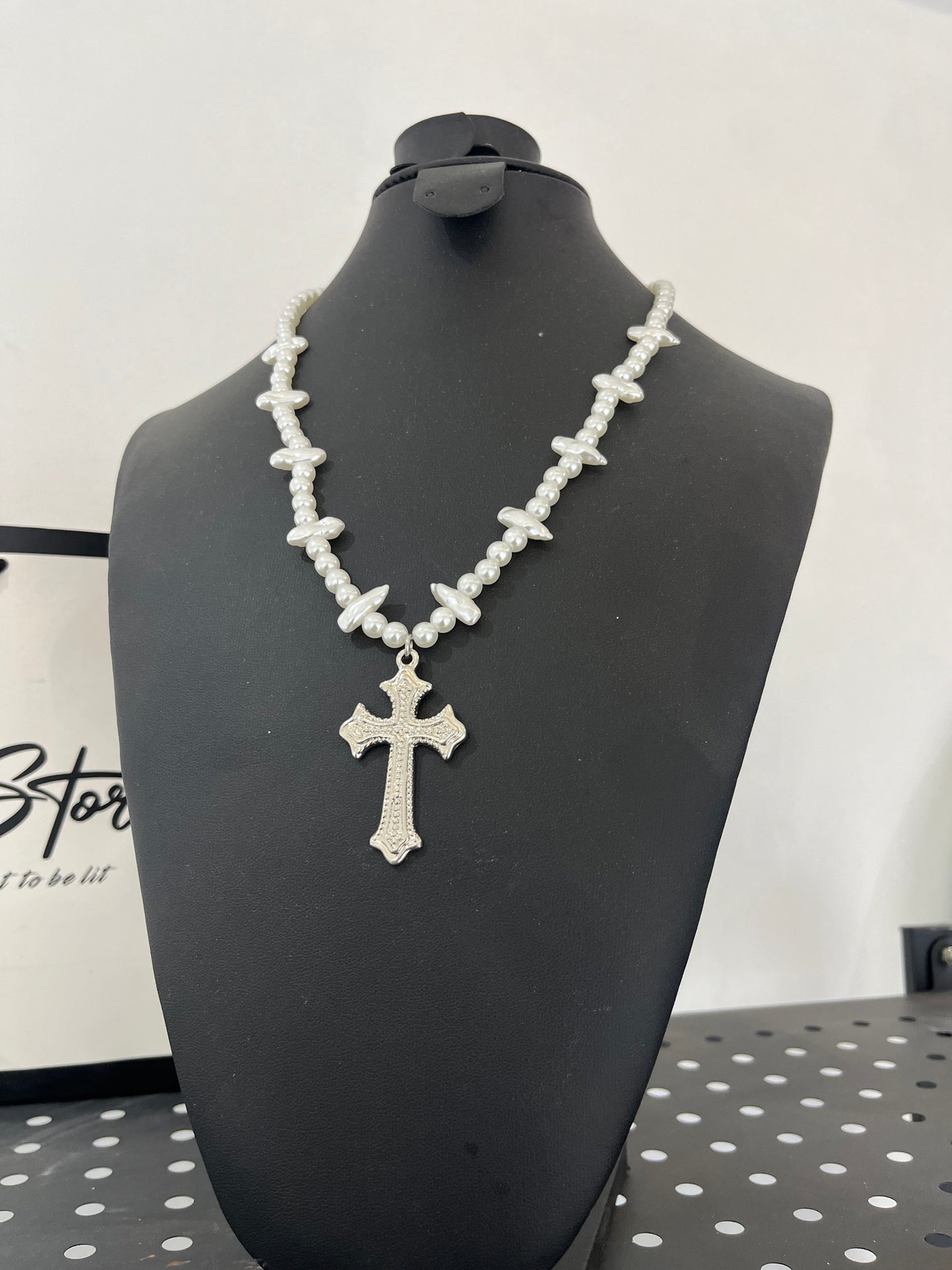 Pearl Cross Necklace