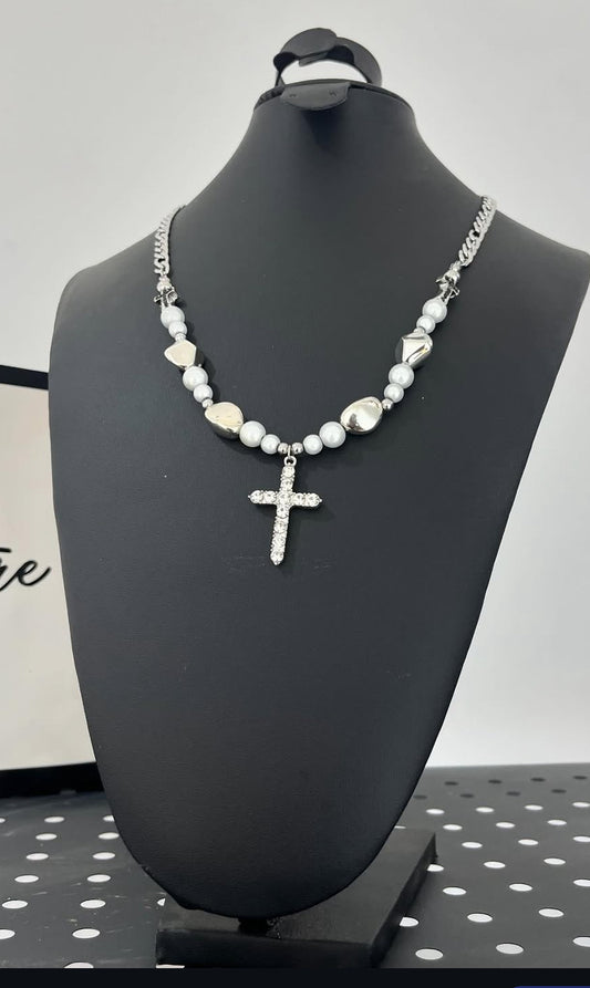 Pearl Cross Necklace